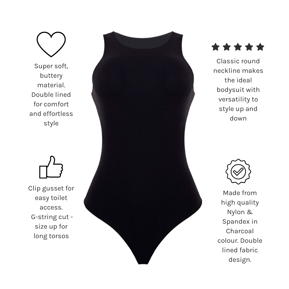 Everyday Essential Bodysuit - Tank (Charcoal)