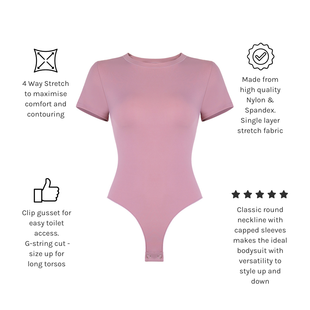 Snatched Bodysuit - Tee (Rosé)