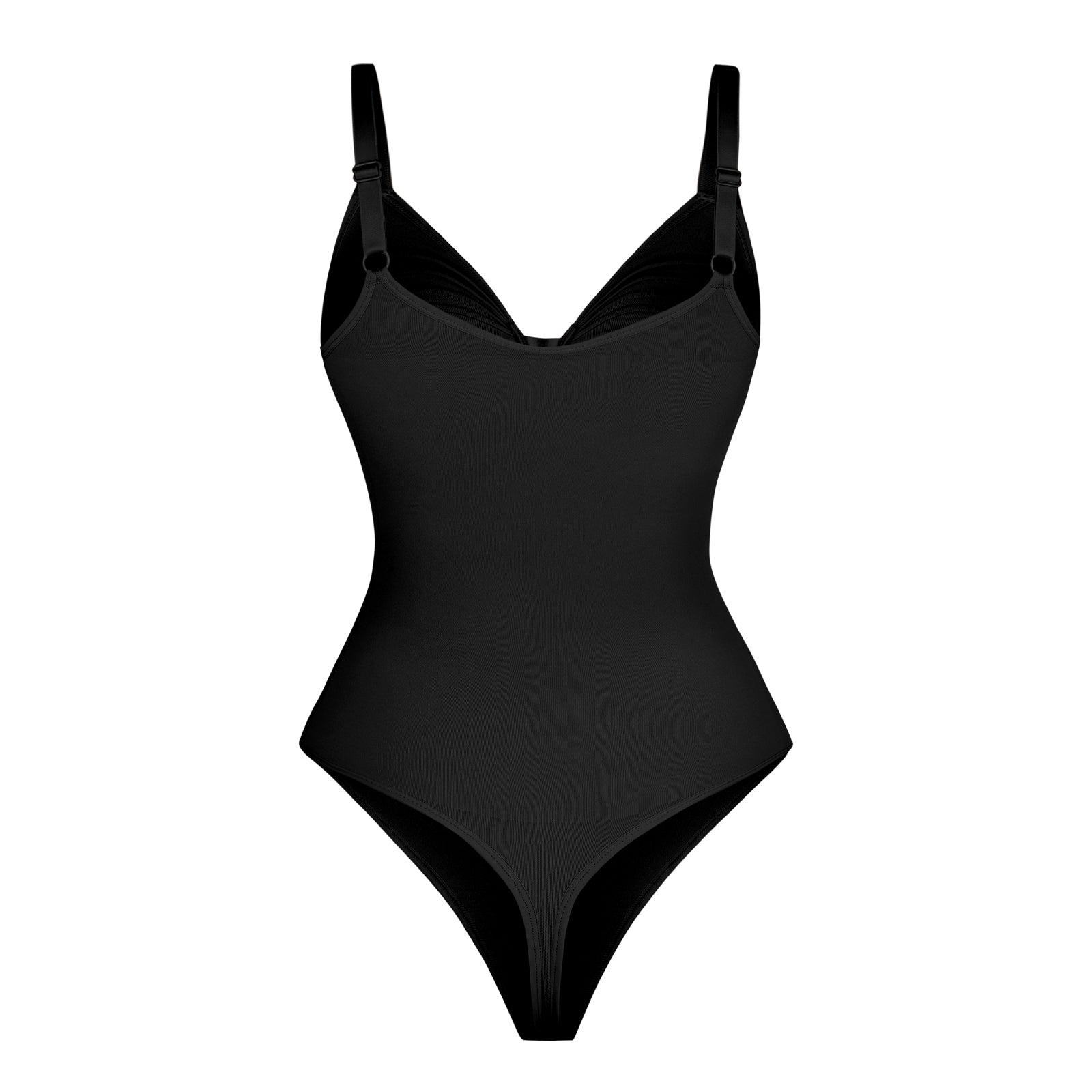 Plunge Sculpt Bodysuit - Black