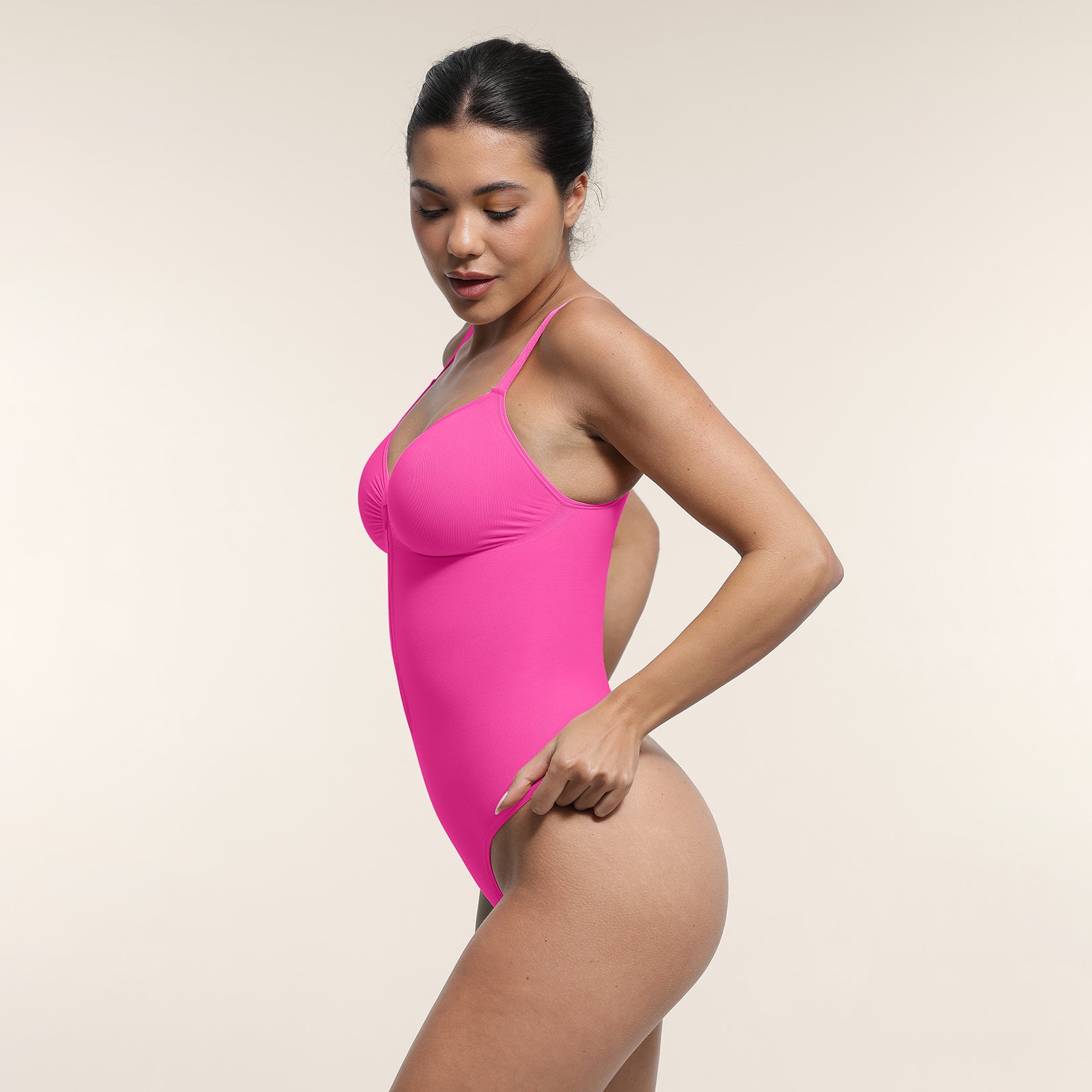 Plunge Sculpt Bodysuit - Pink