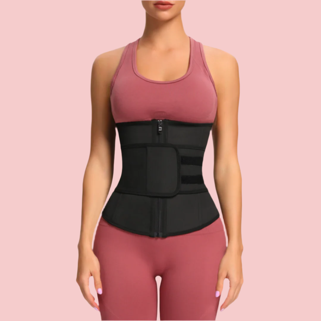 FeelinGirl Petite Women's Rubber Waist Trainers Belt Hourglass