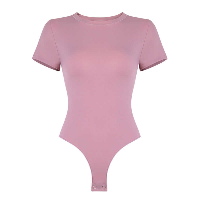 Snatched Bodysuit - Tee (Rosé)