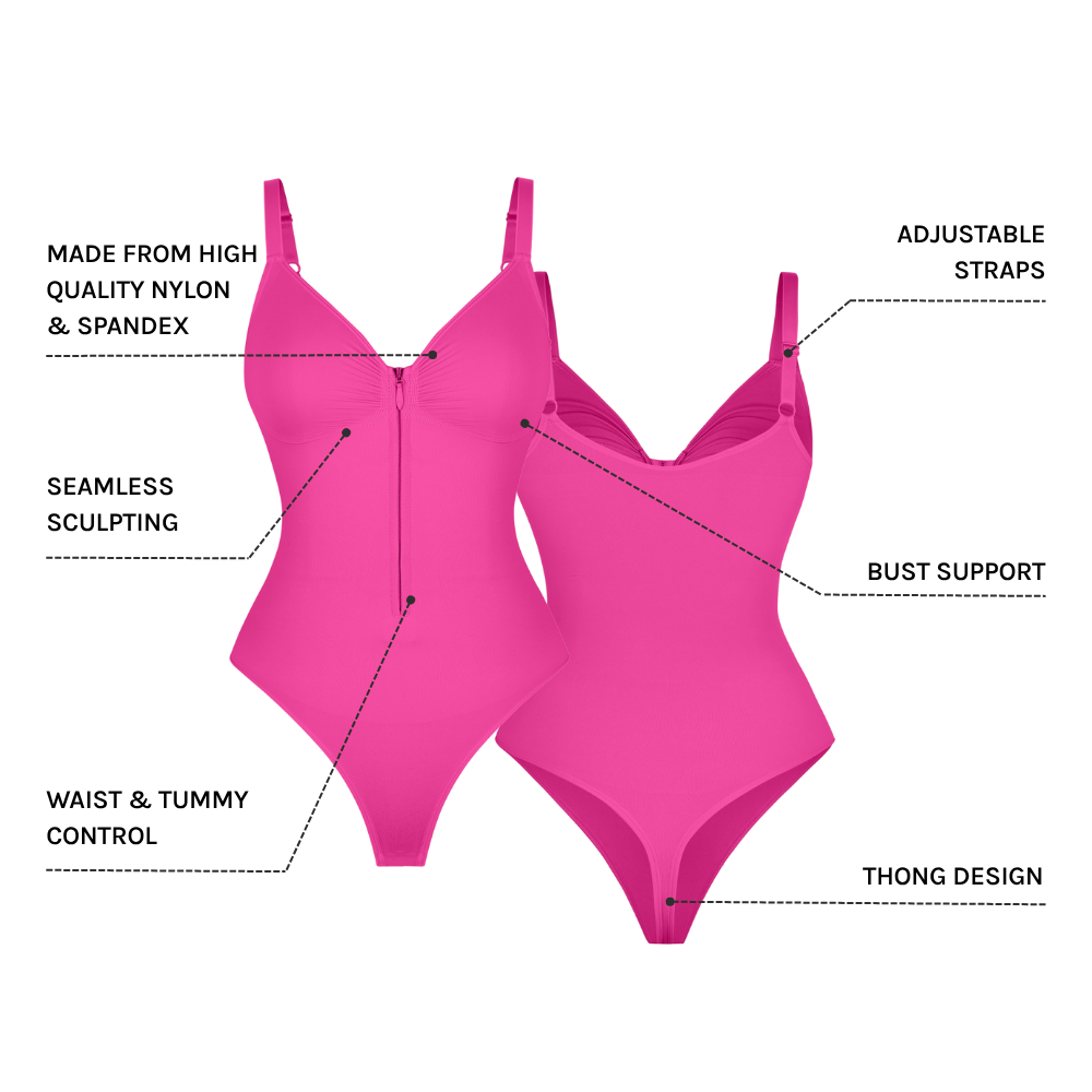 Plunge Sculpt Bodysuit - Pink