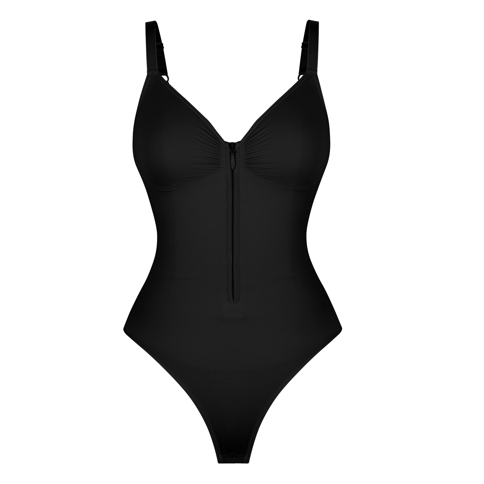 Plunge Sculpt Bodysuit - Black