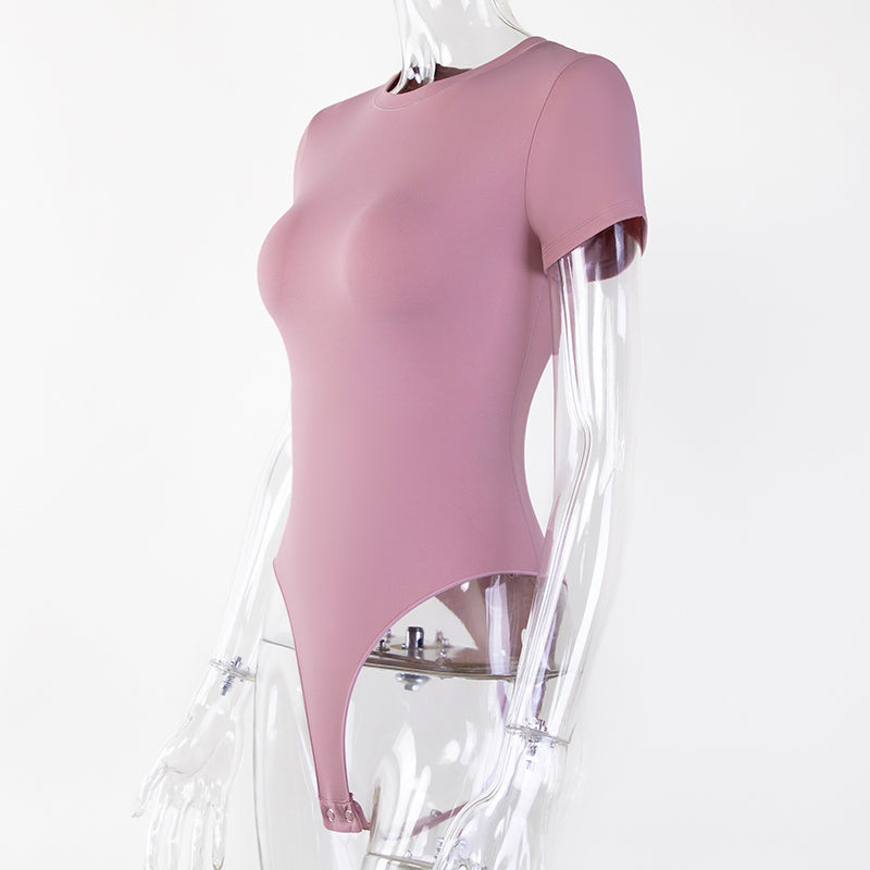 Snatched Bodysuit - Tee (Rosé)